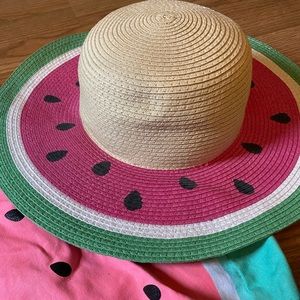 Justice Kids tween accessory watermelon Sun hat beach set bag vacation summer